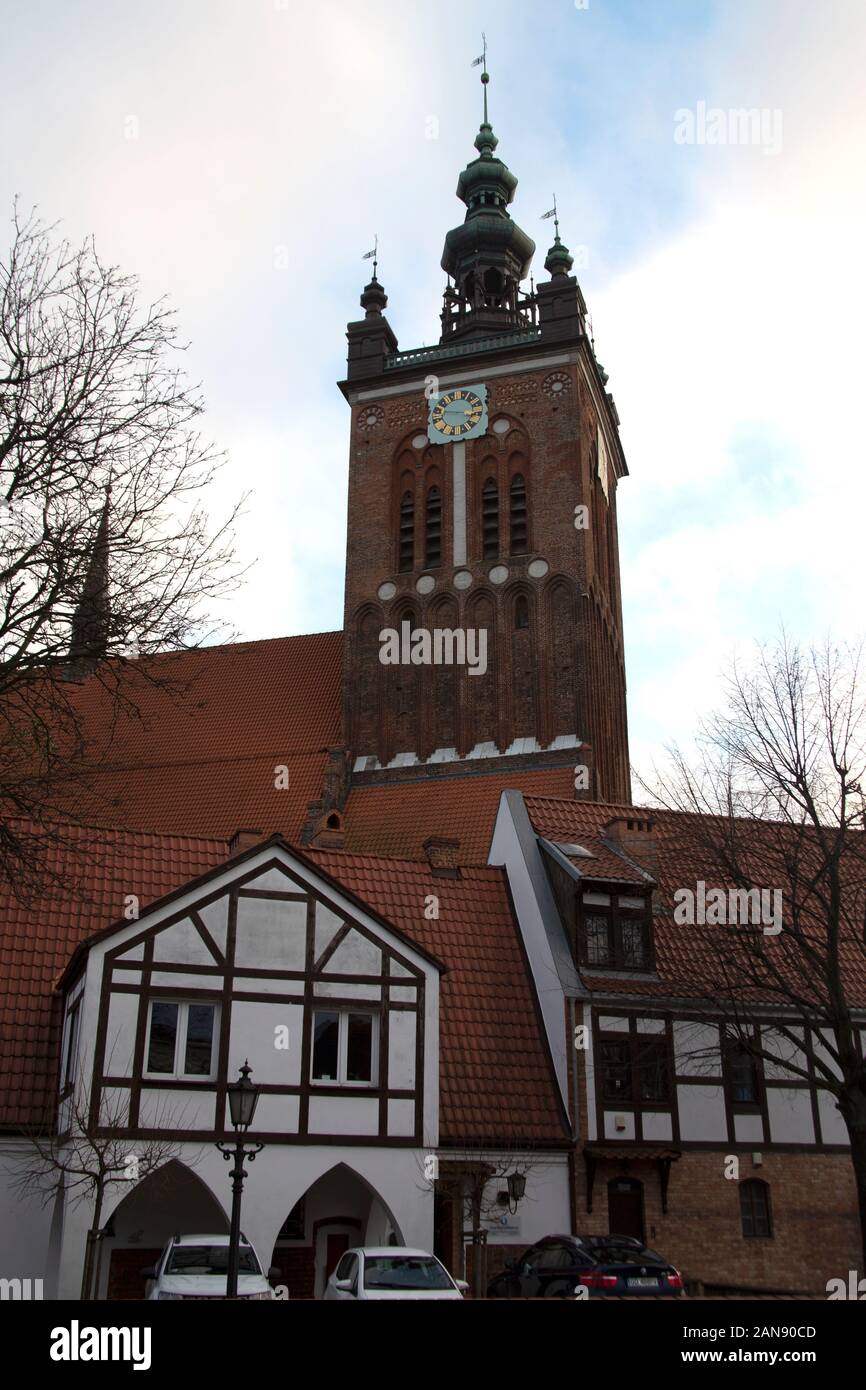 La chiesa di Santa Caterina è la più antica di Gdańsk, in Polonia Foto Stock