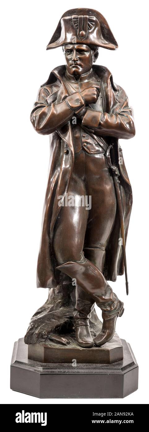 Bronzo figura permanente dell'imperatore francese Napoleone Bonaparte Foto Stock