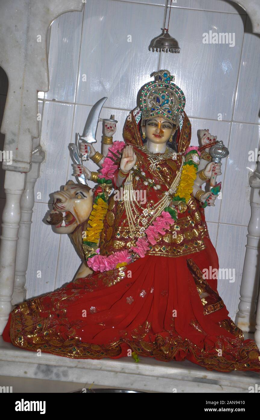 La dea indiana indù madre shera rajasthan Foto Stock