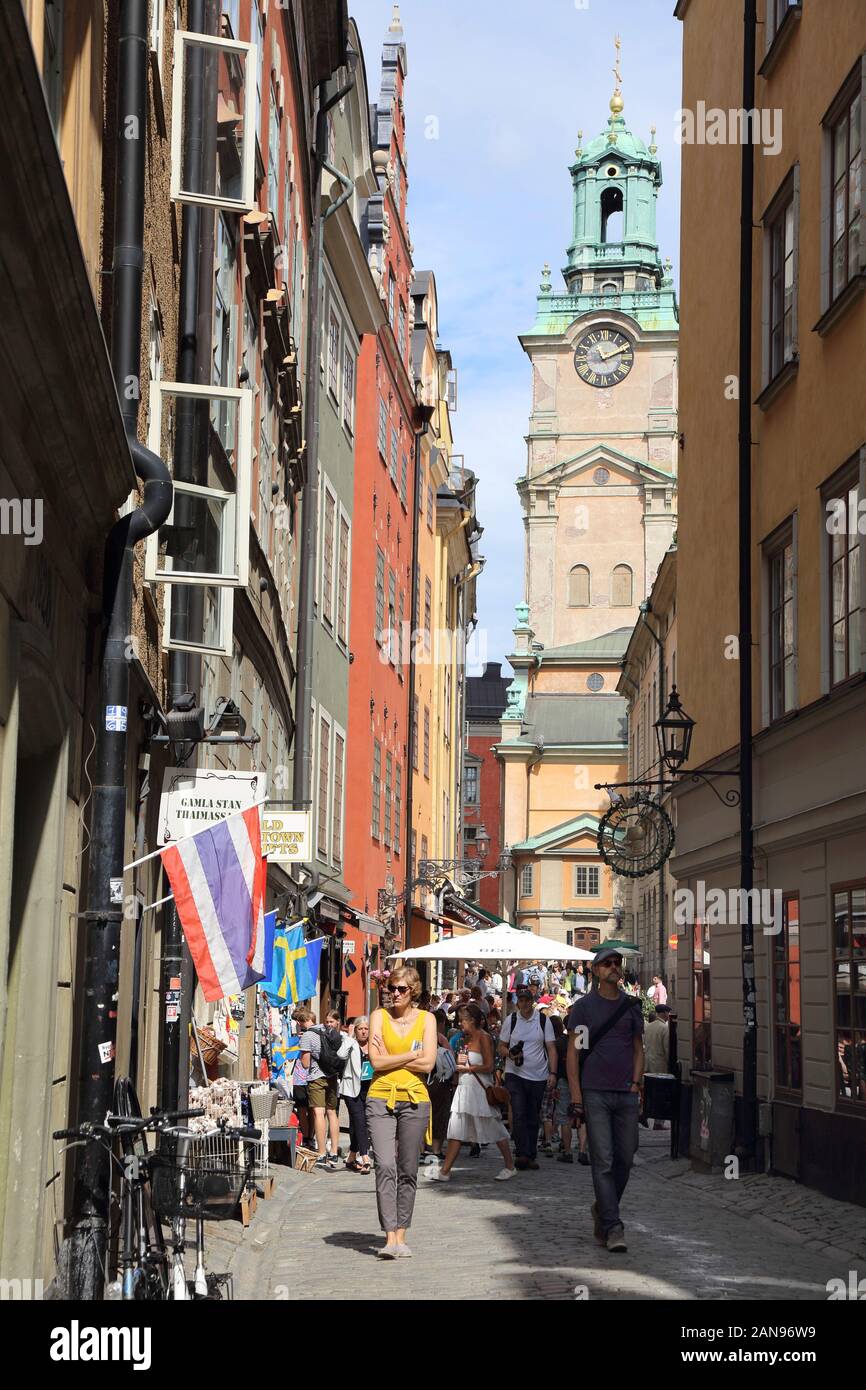 Stoccolma Stortorget Nicolai Chiesa Storkyrkan Foto Stock