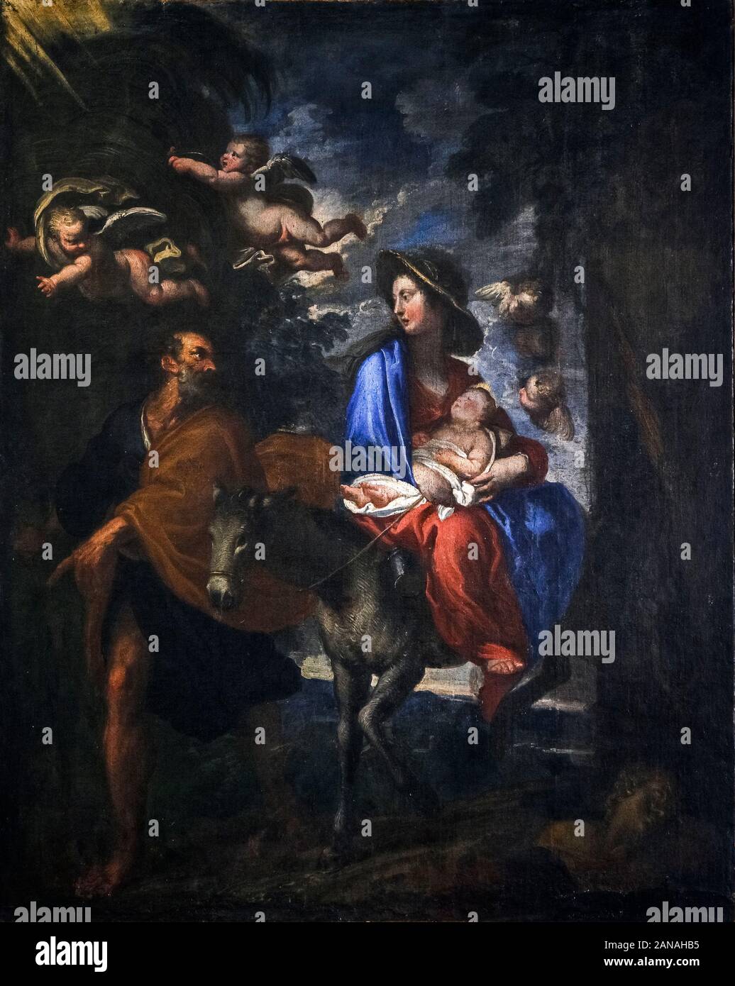 Italia Liguria Savona Civica galleria d'arte - Giovan battista Merano - fuga in Egitto Foto Stock