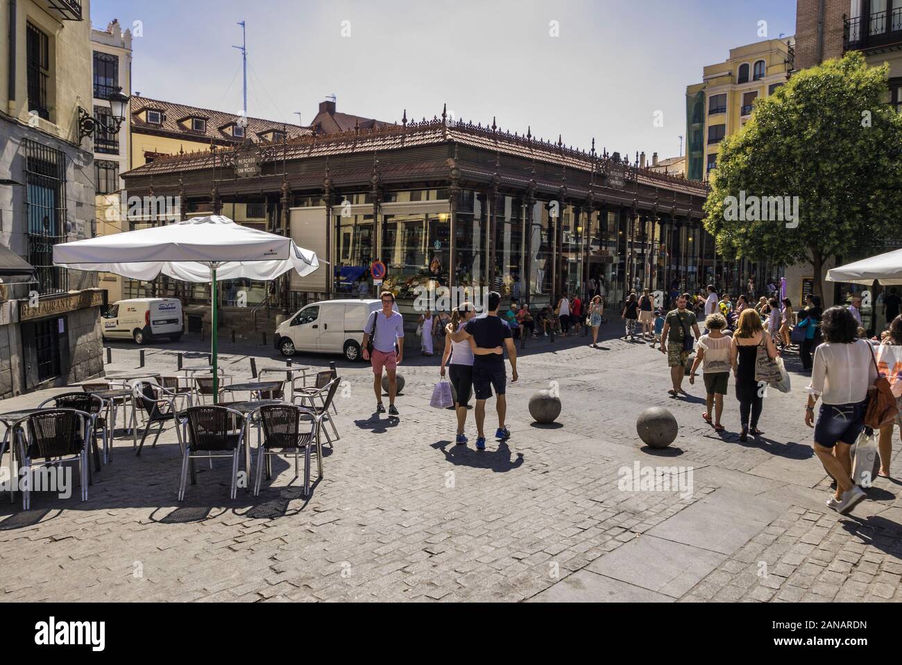 Il Mercado de San Miguel (San Miguel mercato), Madrid, Spagna Foto Stock