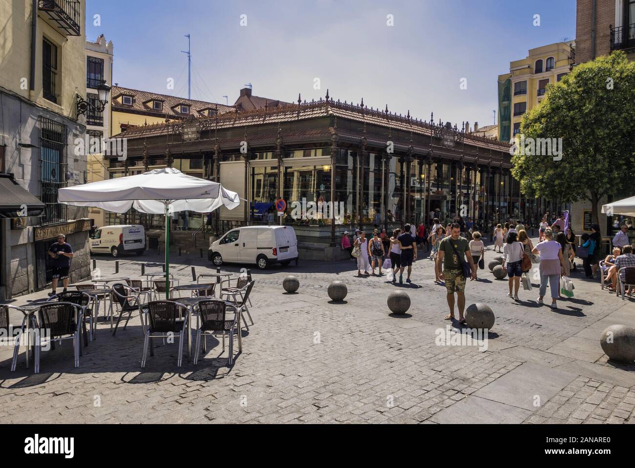Il Mercado de San Miguel (San Miguel mercato), Madrid, Spagna Foto Stock