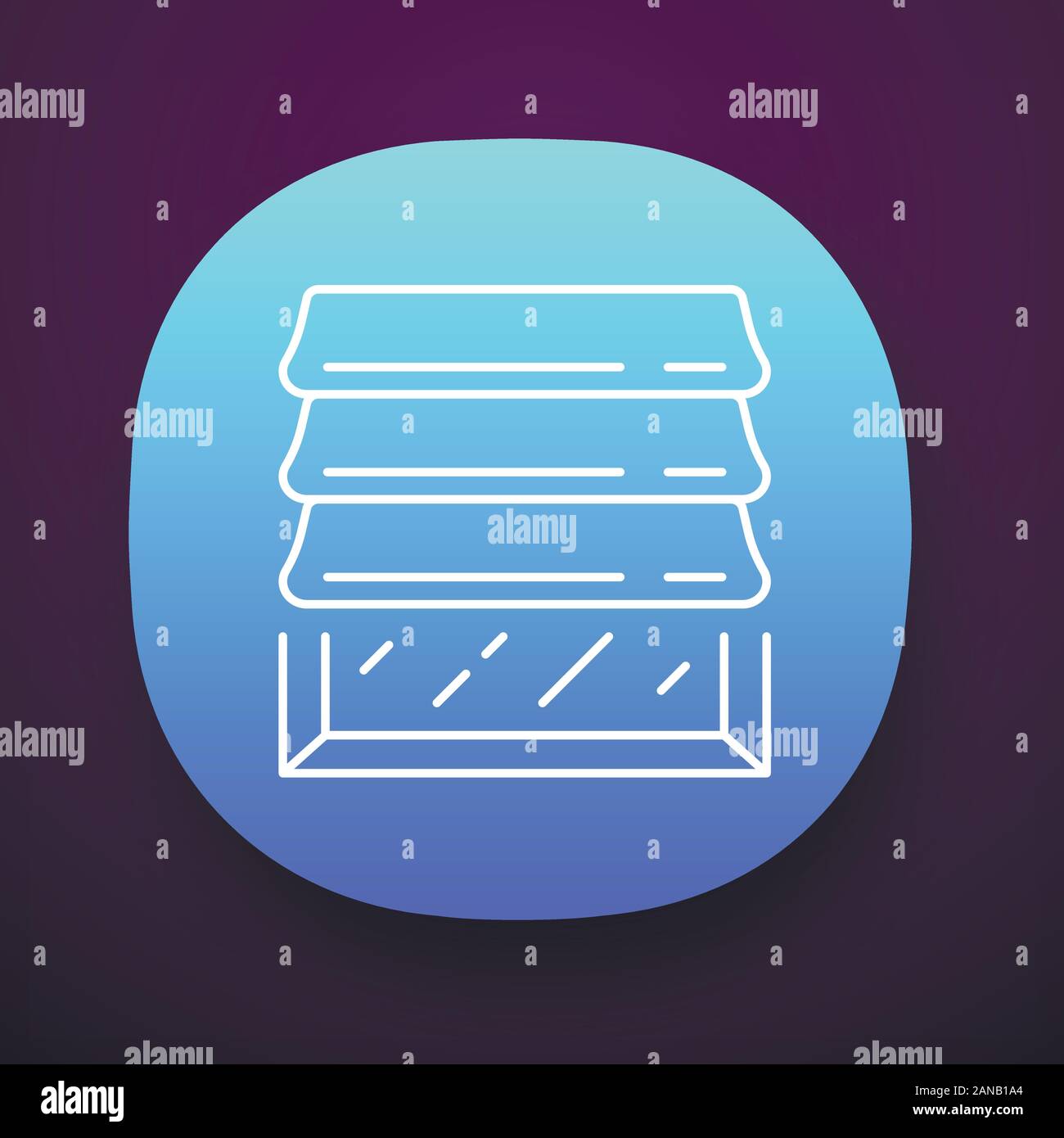 Sfumature romano icona app. Arredamento di cucina. Casa e ufficio design. Home Shop interno. La copertura per una finestra, persiana motorizzate. UI/UX interfaccia utente. Web o m Illustrazione Vettoriale
