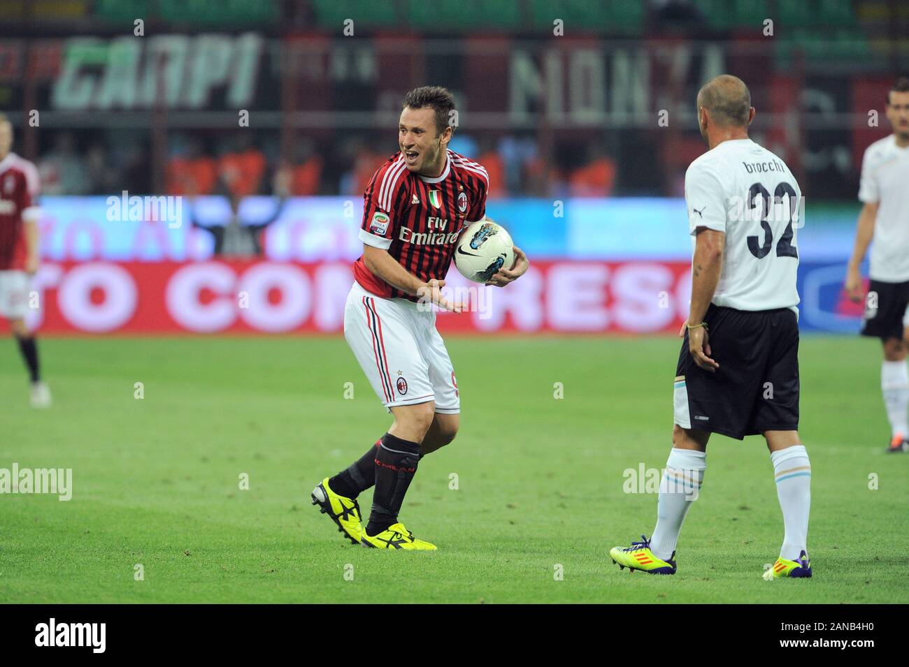 Milano, 09 settembre 2011, ' SAN SIRO ' Stadium, gravi campionato di calcio un 2011/2012, AC Milan - SS Lazio : Antonio Cassano durante la partita Foto Stock