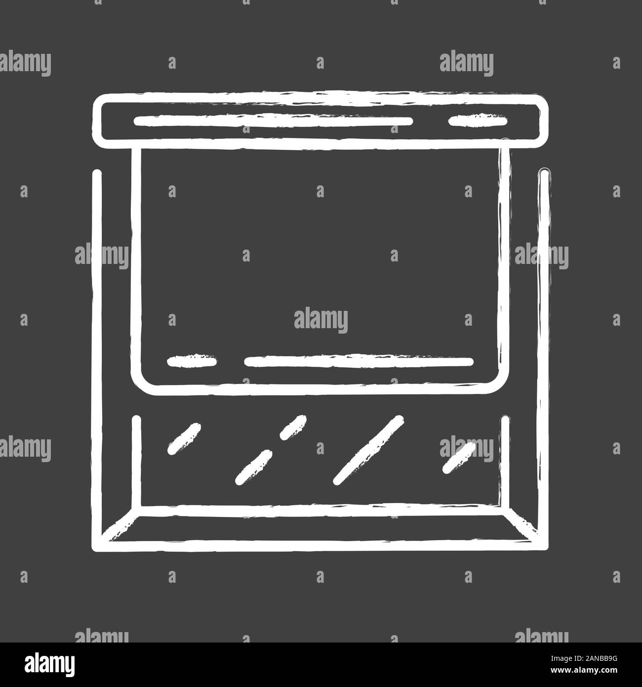 Tapparelle chalk icona. I ciechi della finestra. Cucina, camera decorazione di oscuramento. Persiana verticale. Finestra di trattamenti di blackout. Casa, ufficio interno acce Illustrazione Vettoriale