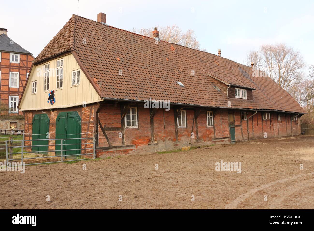 Landwirtschaftliche Gebäude in Hagenburg am Steinhuder Meer Foto Stock