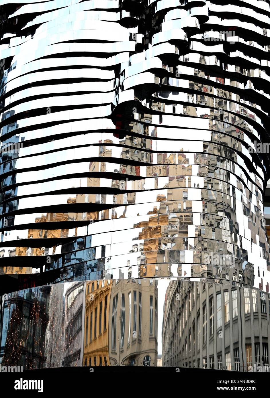 Chrome astrazione, Praga Repubblica Ceca Foto Stock