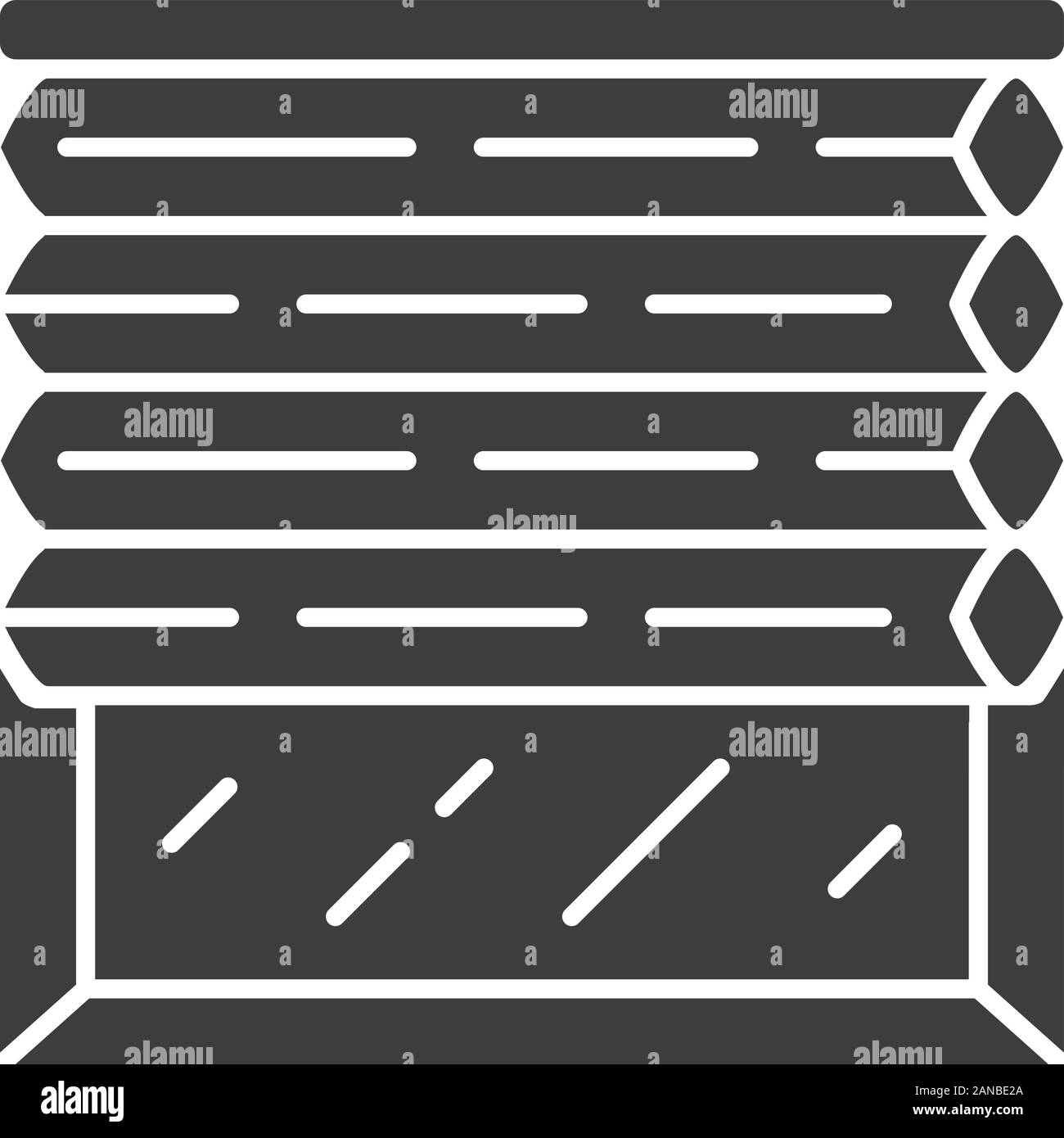 Sfumature cellulare icona glyph. I ciechi della finestra. Oscuramento totale persiana motorizzate. Ufficio, cucina decorazione di interni. Soggiorno di design. Silhouette symb Illustrazione Vettoriale