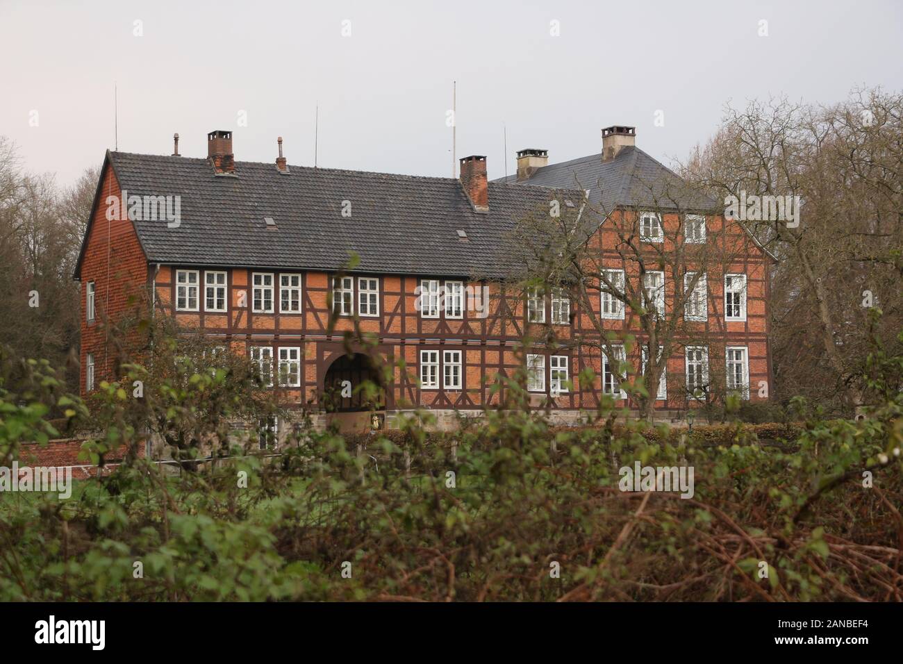 Blick auf Schloss Hagenburg am Steinhuder Meer Foto Stock