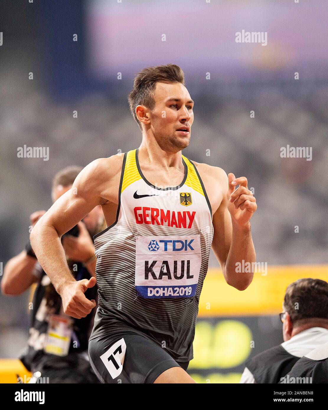 Vincitore Niklas KAUL (Germania/1° posto), azione, 1500m decathlon degli uomini, su 03.10.2019 mondiali di atletica 2019 a Doha/Qatar, dal 27.09. - 10.10.2019. Â | Utilizzo di tutto il mondo Foto Stock