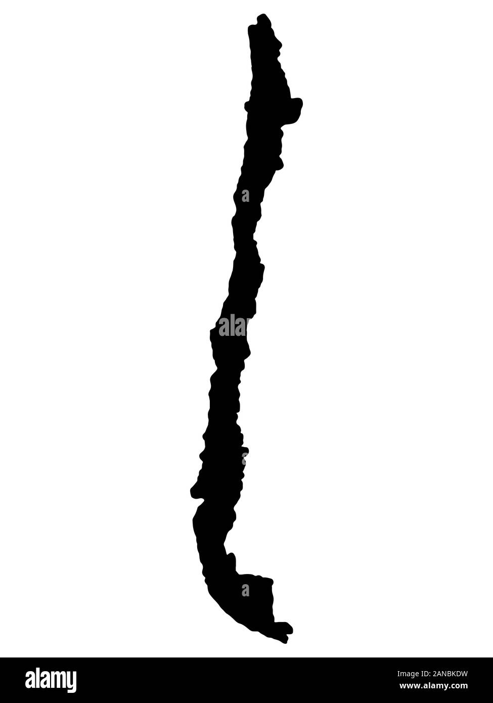 Mappa del Cile Silhouette nera, illustrazione vettoriale EPS 10 Illustrazione Vettoriale