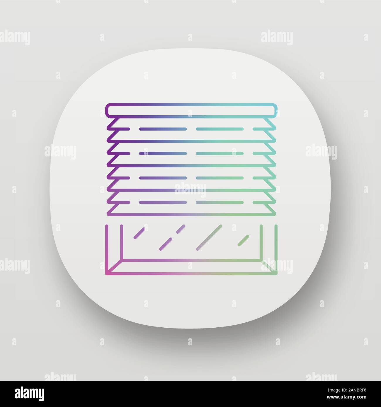 Le veneziane icona app. Casa e Ufficio persiana della finestra. Home progettazione di interni. Finestra di oscuramento trattamenti. UI/UX interfaccia utente. Web o mobile app Illustrazione Vettoriale