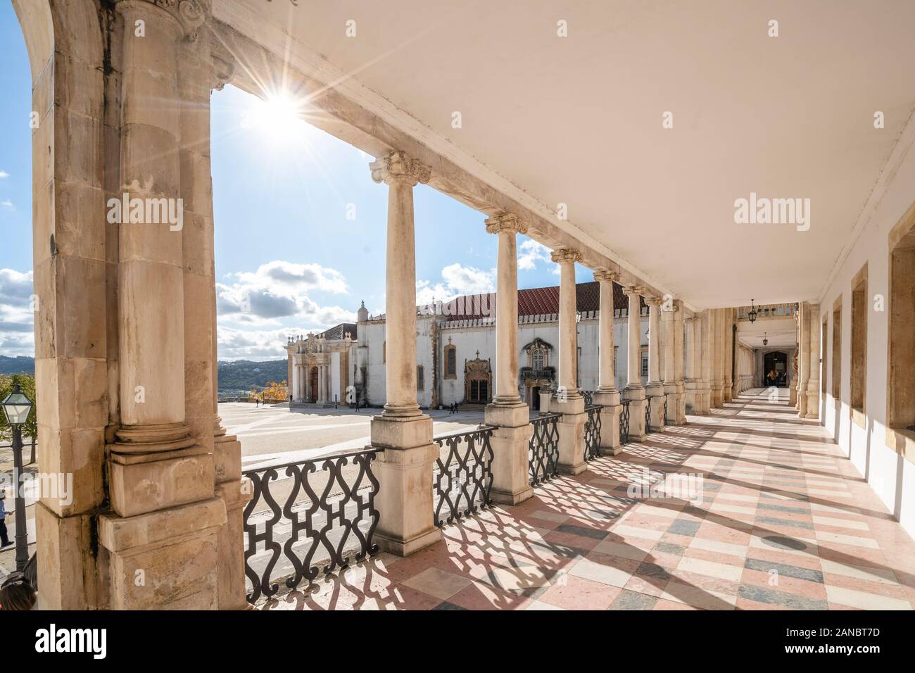 Arcade dell Università di Coimbra - una delle più antiche università in Europa, Portogallo Foto Stock