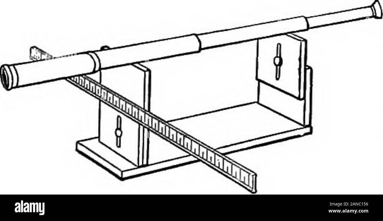 I contorni della fisica: un testo elementare-libro . e consiste di un ordinario il cannocchiale, che può essere acquistato diqualsiasi ottico per una piccola somma. L obiettivo di questo cannocchiale dovrebbeessere di almeno 3 cm di diametro. Il tubo di estrazione di tali telescopesis non abbastanza a lungo per ammettere la loro focalizzazione su oggetti nearat mano; ma svitandone il giunto più vicina al eyepieceand rimozione della lente di formatura, lo strumento è facilmente adattato per uso come un telescopio di lettura. Theimage che produce ora isinverted, ma si tratta di un focusmuch più vicino all'obiettivo andwithin la gamma del tubo di estrazione.s Foto Stock