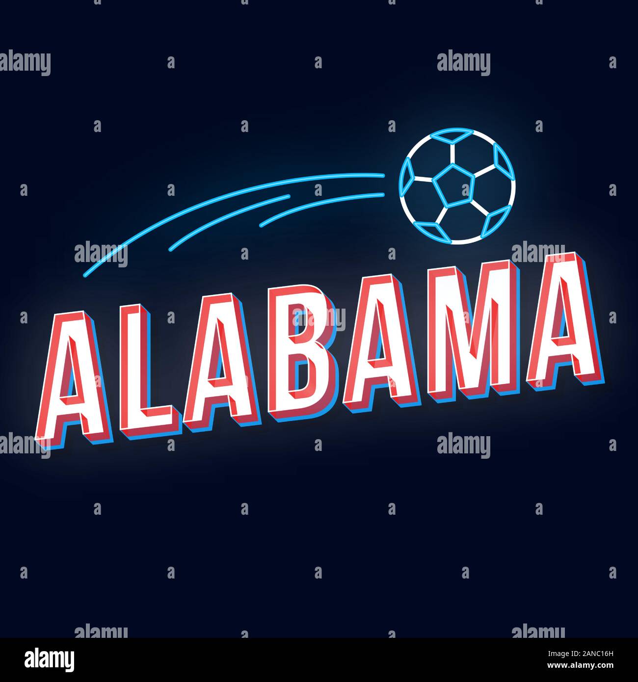 Alabama vintage vettore 3d caratteri. Retrò grassetto font, il carattere tipografico. La Pop art testo stilizzato. In stile vecchia scuola di luce al neon lettere. 90s, 80s poster, banner de Illustrazione Vettoriale