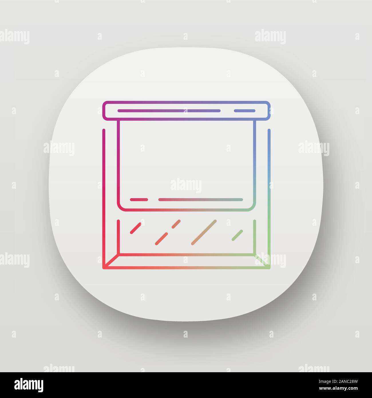 Tapparelle Icona app. I ciechi della finestra. Cucina decorazione di oscuramento. Persiana verticale. Finestra di trattamenti di blackout. UI/UX interfaccia utente. Web o mobil Illustrazione Vettoriale