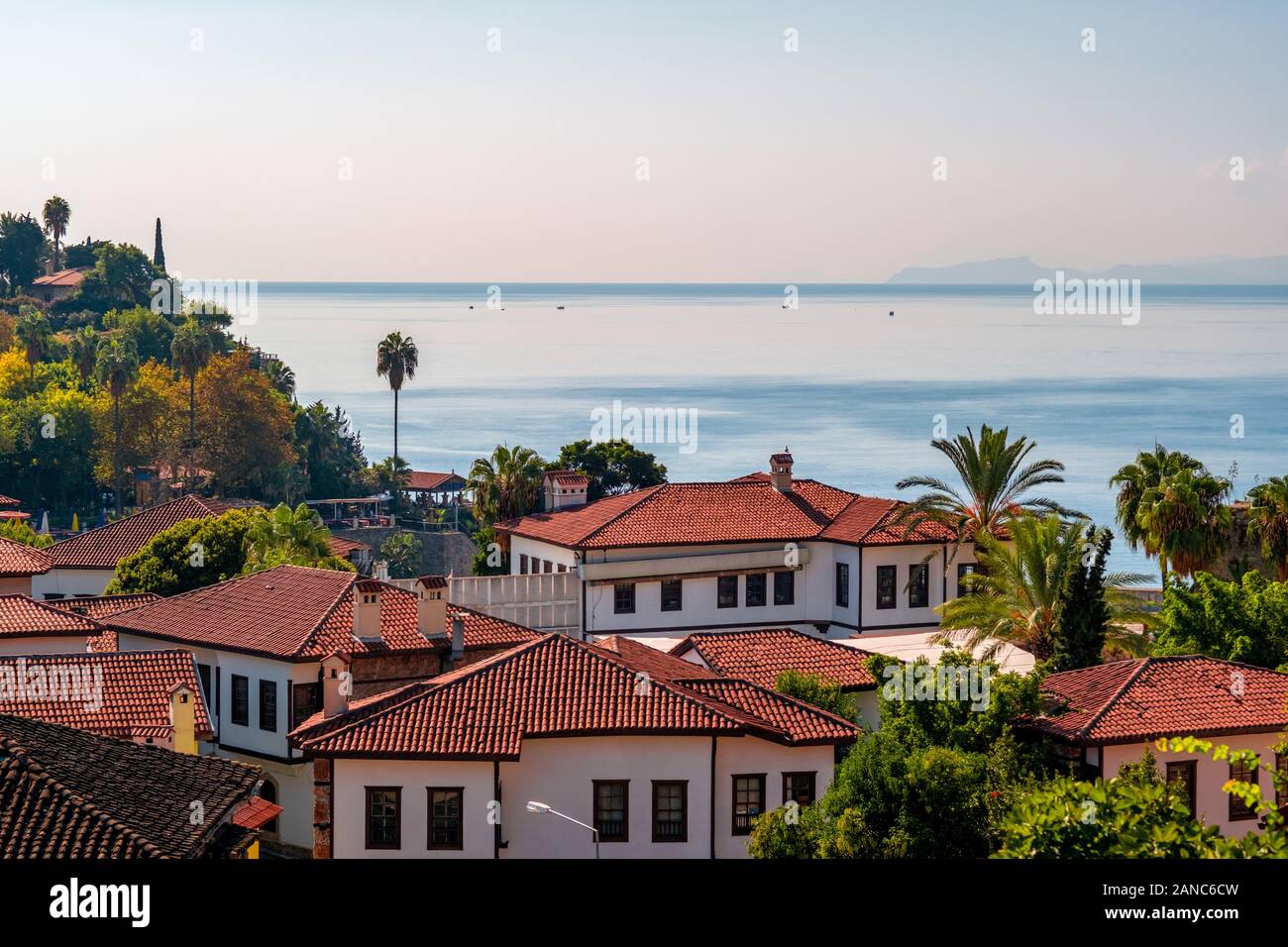 Vista panoramica sopra la città vecchia di Antalya, Turchia Foto Stock