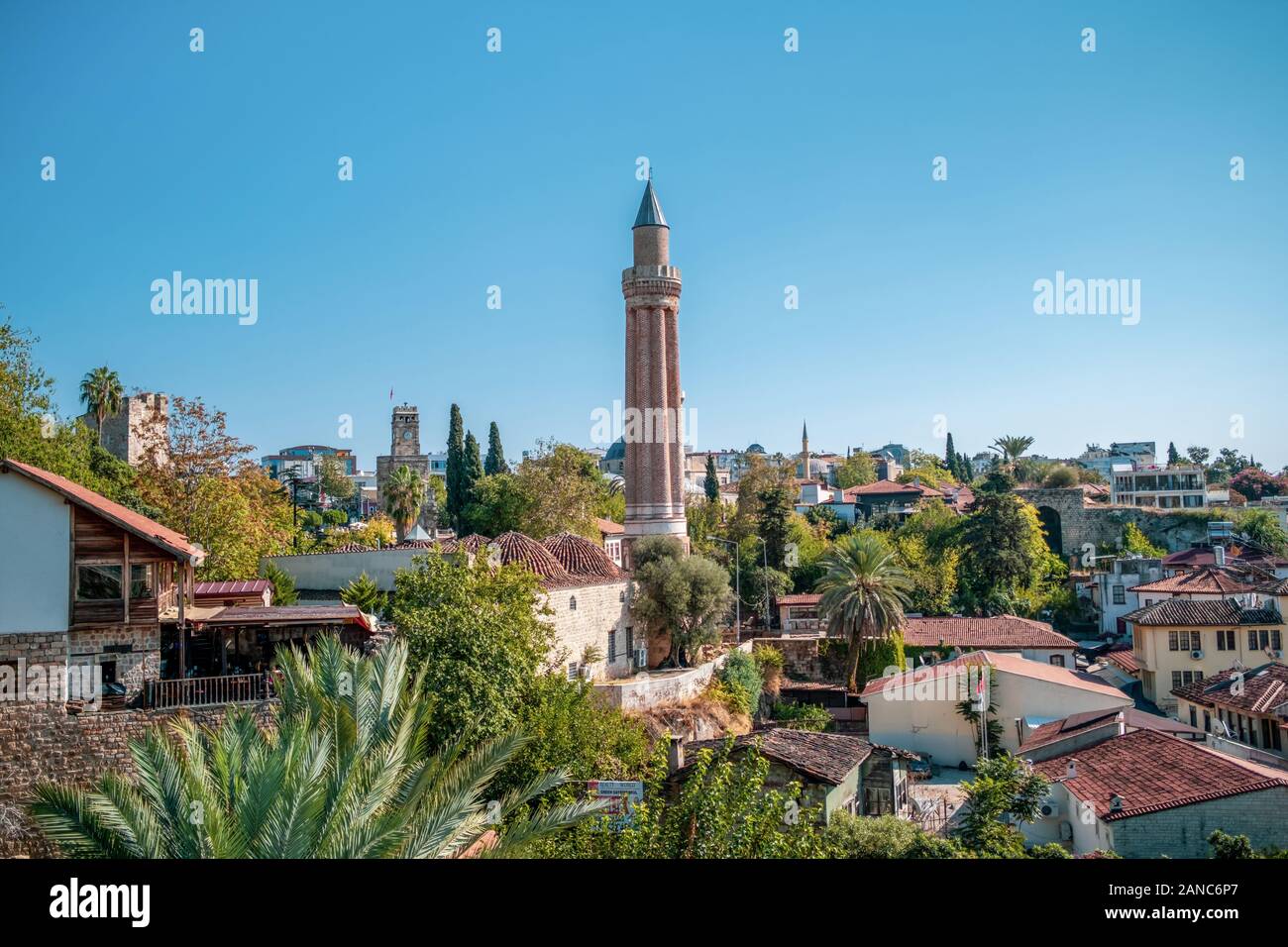 Vista panoramica sopra la città vecchia di Antalya, Turchia Foto Stock