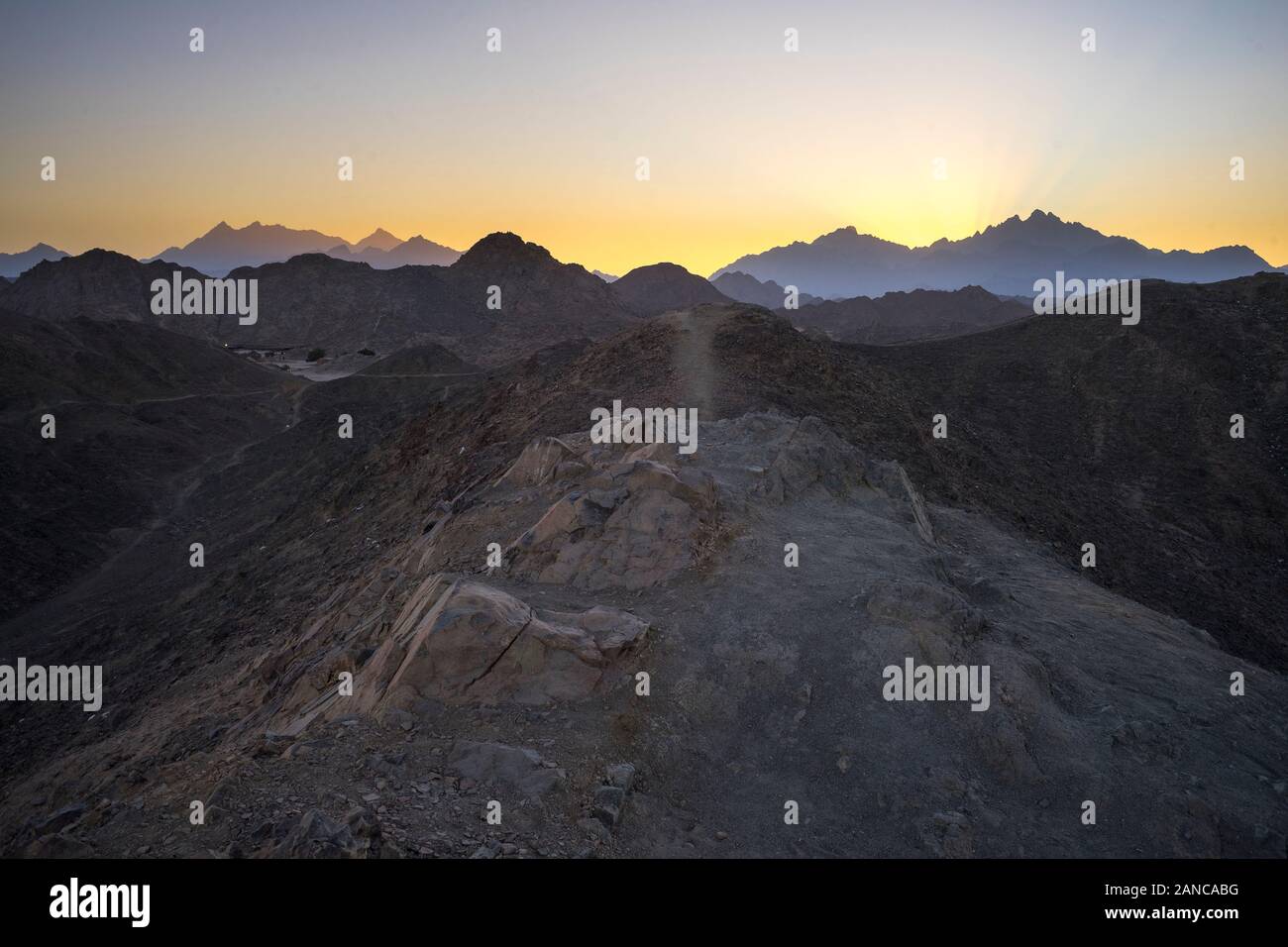 tramonto del deserto Foto Stock