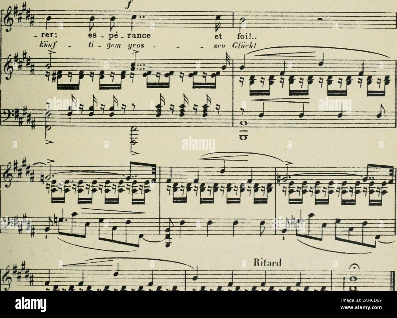 50 mélodies : chant et piano . TT1^ ?Signor?PsMfif come m ^ mi-T 1 M k? ?-•? Ped. ^ I. w^^^s^w J J J 12 Foto Stock