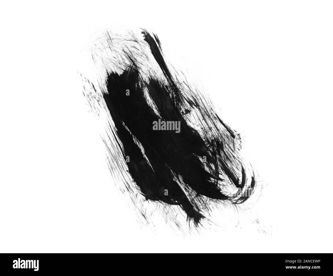 In vernice nera con pennello per la verniciatura. Illustrazione di un nero Spazzola di vernice Foto Stock