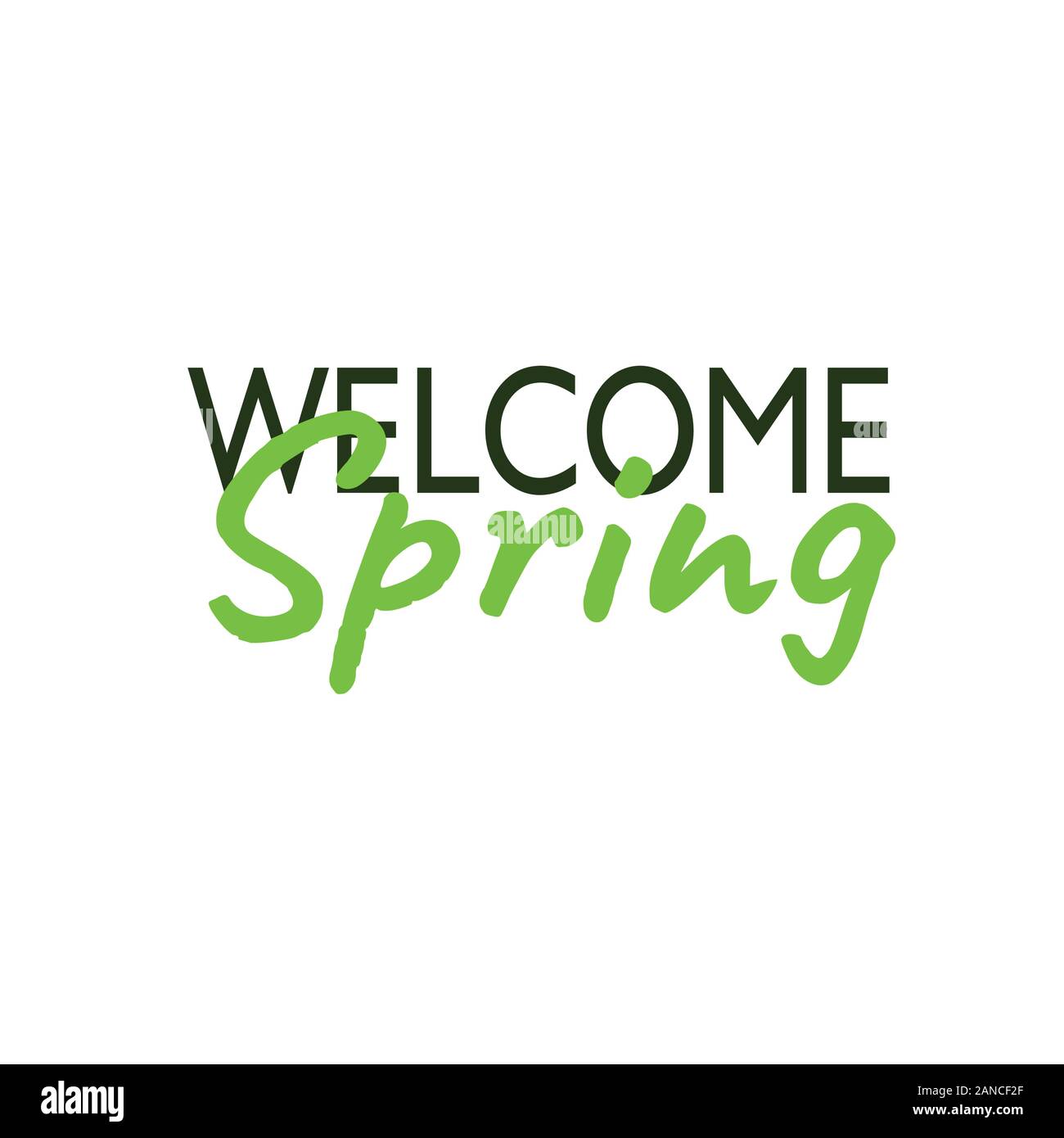 Welcome Spring iscrizione. Vettore scheda lettering Illustrazione Vettoriale