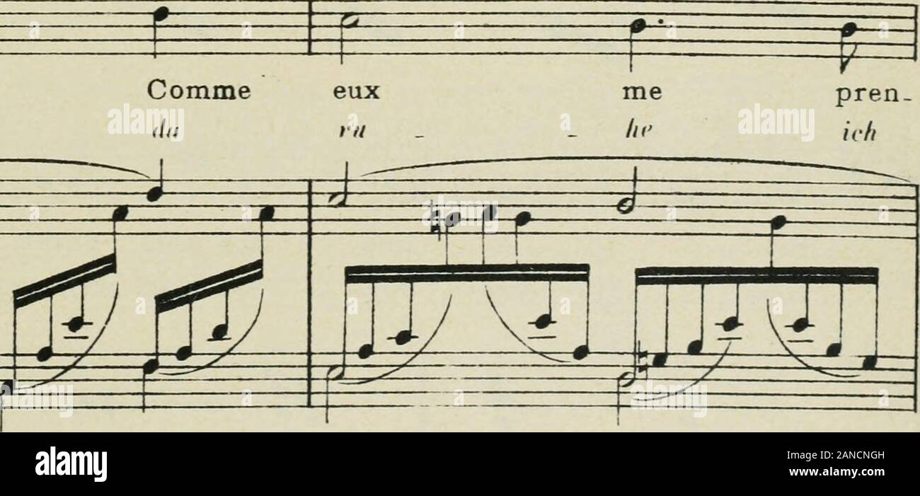 50 mélodies : chant et piano . :F=^ ^^mï û ^ ^ ^. dra!auch. Comme ,l" Foto Stock