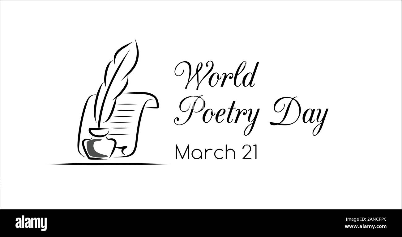 Mondiale della Poesia saluto giorno banner. Dimensioni di Facebook Illustrazione Vettoriale