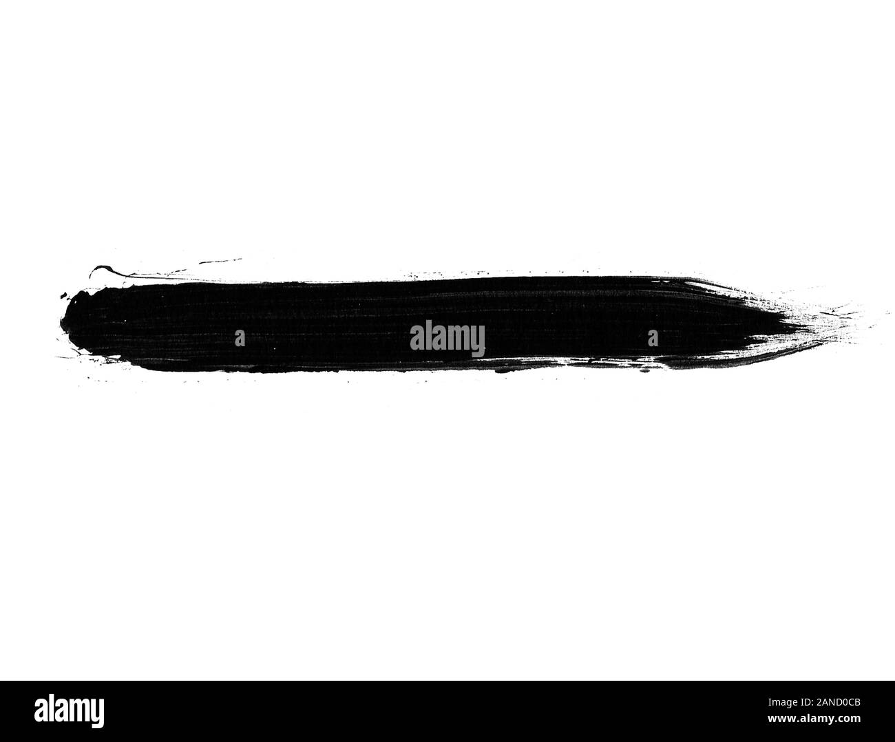 Nero spazzola di vernice isolati su sfondo bianco. Pennello nero per la verniciatura Foto Stock