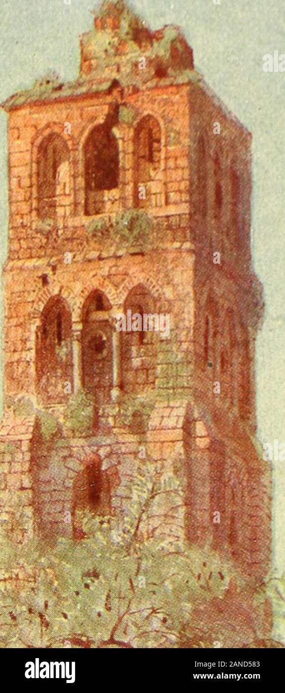 Fuori di porte in Holyland . ogni lato. La roll-ing campi sono stati ricamati con innumerevoli flow-ers. Il narciso, la rosa di Sharon aveva sbiadito.ma il piccolo gigli blu-di-il-valle erano lì,e la rosa e zafferano le malve, e il bianco yellowand margherite, e la violetta e la neve di thedrooping ciclamino, e l'oro del genesta, eil rosso-arancione del pimpernel, e più beautifulof tutti, scarlatto brillante degli innumerevoli anem-ones. Ampia acri di giovani di frumento e orzo glis-tened nella luce come il vento-onde increspate throughtheir breve, silken lame. Ci sono stati pochi t Foto Stock