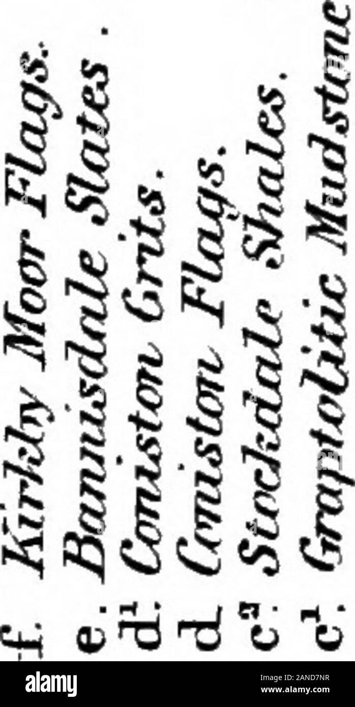 La geologia del paese intorno a Kendal, York, Bowness e Tebay(Spiegazione del quarto di foglio 98 N.E., nuova serie, foglio 39) . Ml •ll di I III !lb f,b i ct ci s i^. 33 c * lire m J* OT; * Foto Stock