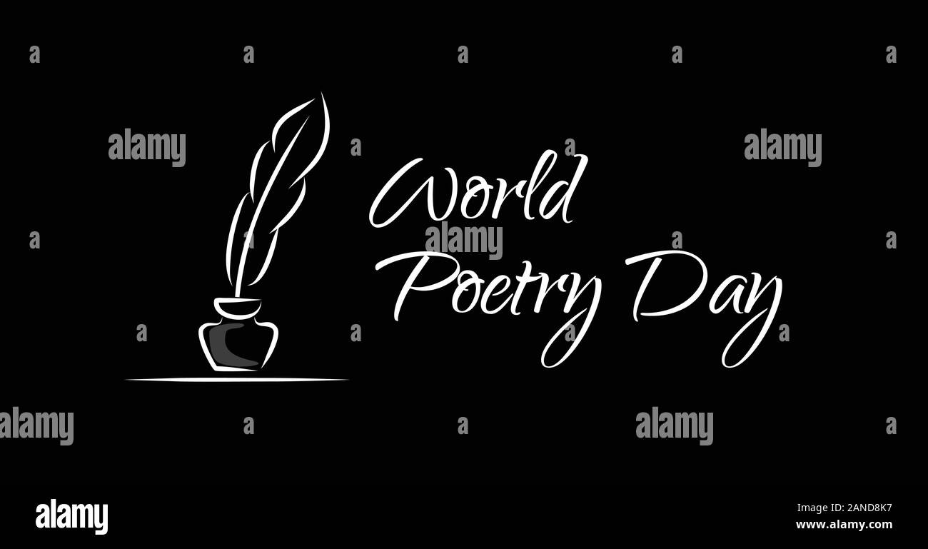 World Poetry day. Banner di vettore Illustrazione Vettoriale