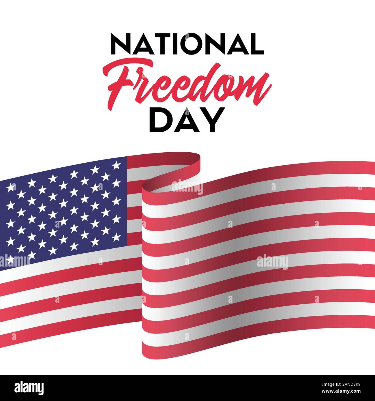Libertà nazionale il giorno. Vettore della scheda Messaggi di saluto Illustrazione Vettoriale