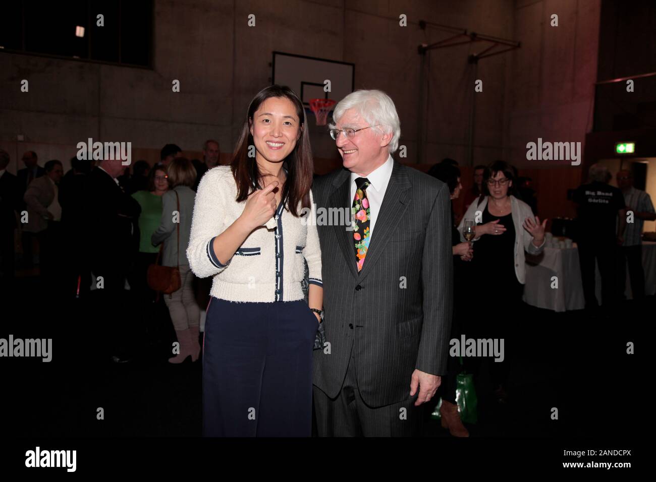 Winfried Stöcker und Ehefrau leu Zhu beim Neujahrsempfang der Stadt Görlitz in der Schenckendorff-Turnhalle in Görlitz am 16.01.2020 Foto Stock