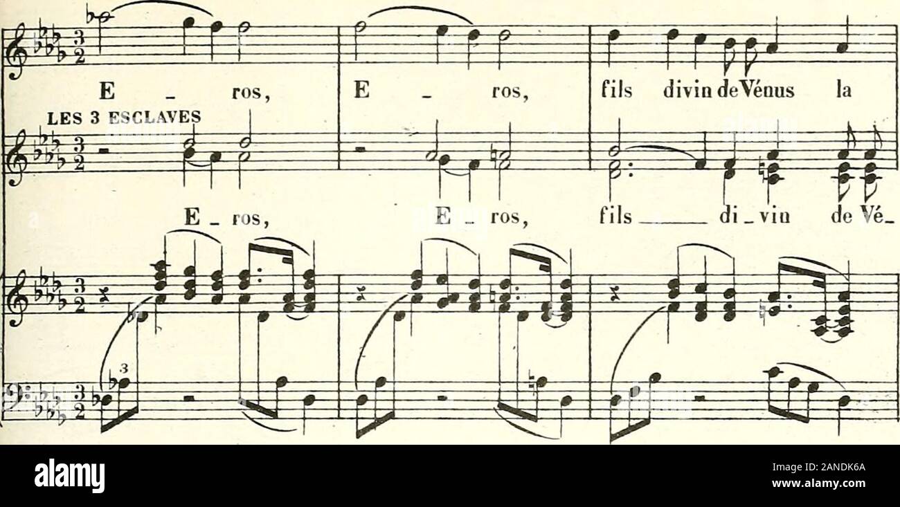 Les Machabées : opéra en 3 actes . i " k. me. Ho USÉ. -6- j" -P- : Se jg ES £$£ 1 ? 197 (Se levant et marchant). S^l £=f m g " * ^=P= blou   de, Par foi veut te fe ÉÉÉ ^ 2 f M* f de, Par   fois T ff on veut 1  nus la blon gi * aj j s i fei * Foto Stock