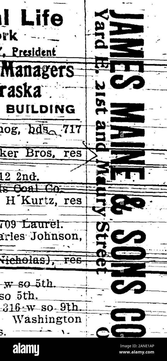 1903 Des Moines e Polk County, Iowa, Città Directory . Burke Maria  K, tchr Washington Sehoolr-bd.s 924 Charles. - &Gt;- -|-C Burke Nicholas W, trav, bds 717: "*,Scuola . -[ Eft. Foto Stock