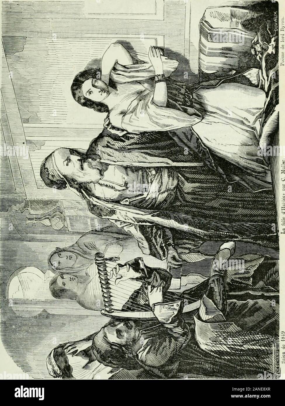 La Revue pittoresco : musée littéraire . Dumas, de Vigny Alfred de Musset, Méryet bien dautres qui ne demandent pas mieux, ktravailler pour ce beau théâtre, que la foule en-combrera dès quelle aura quelque scelto à y voir;il fera ce qui semble si semplice et que personnene fait . " M. Théophile Gautier dit avec raison que celasemble tout semplice et que personne ne le fait;cest que cela est si semplice que cest tout semplice-ment impossibile. Reste à savoir si le jeune direc-teur triomphera de limpossible. Il est arrivé parune révolution, il osera être révolutionnaire. Mal-heureusement les sociétaires de Foto Stock