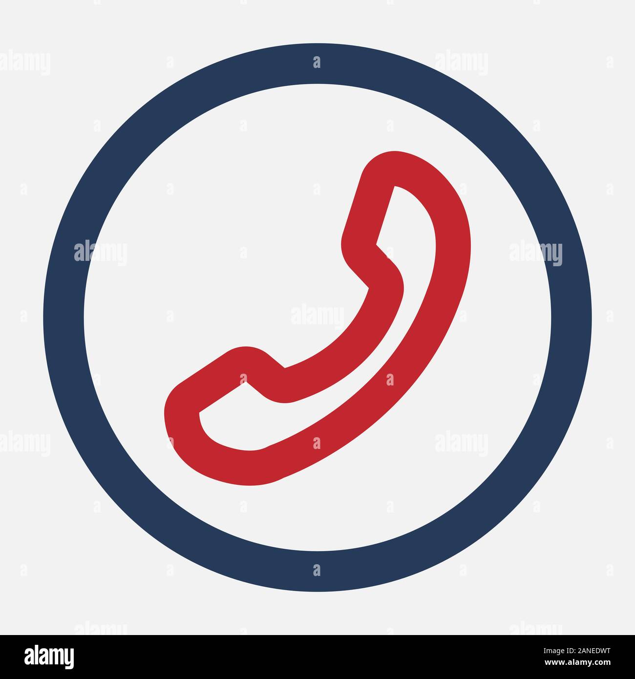 Telefono rosso icona del tubo. Call me l'icona Rispondi. Illustrazione Vettoriale