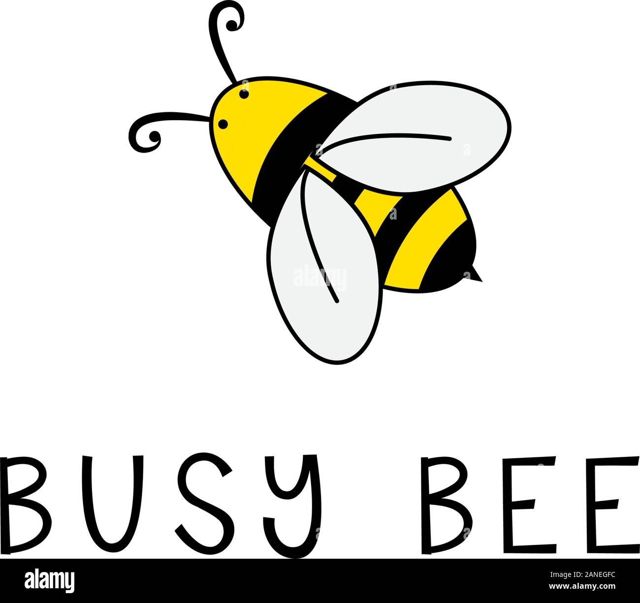Busy Bee logo design, smart lavoratore logo ispirazione Illustrazione Vettoriale