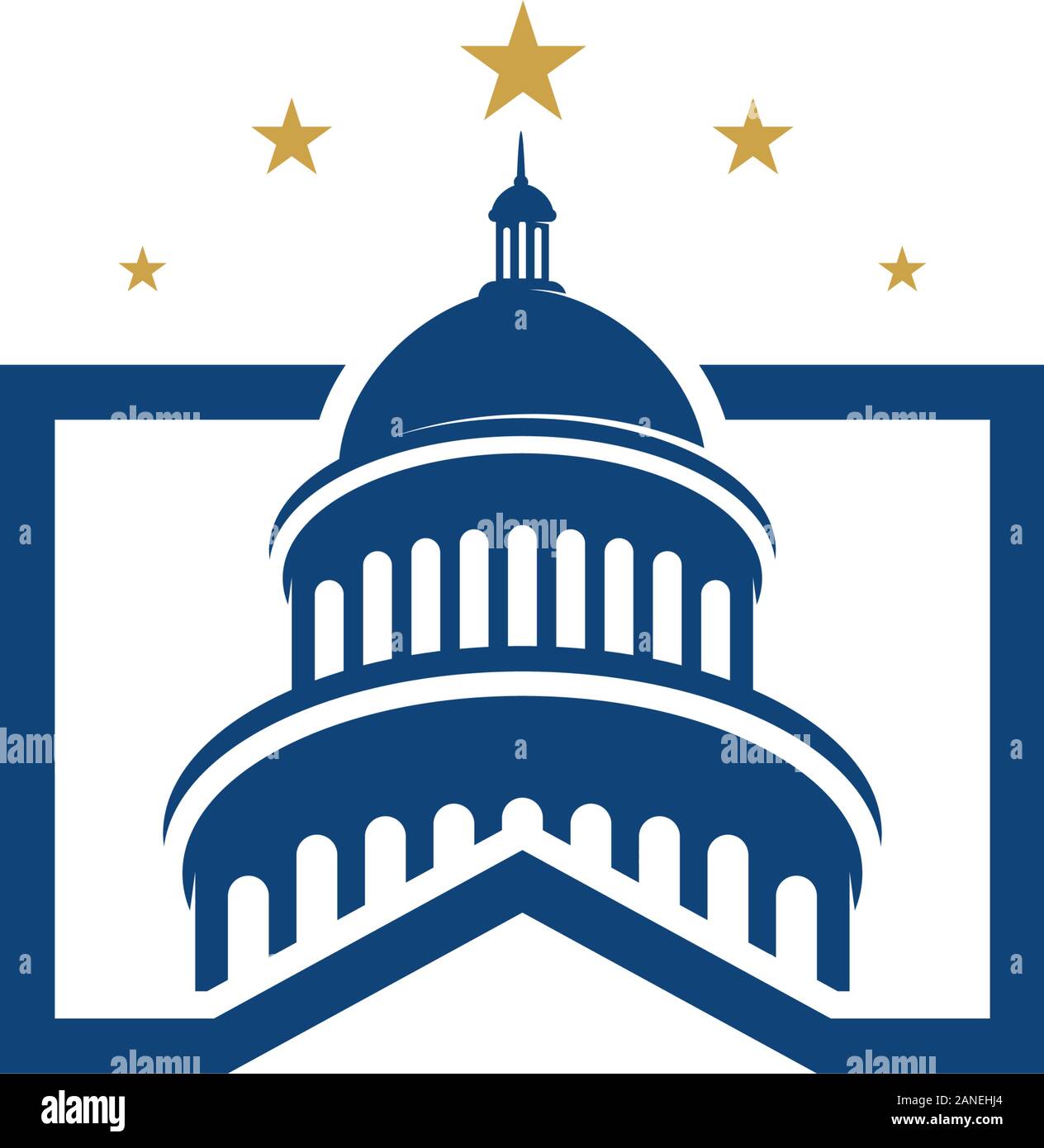 Capitol icona vettore illustrazione del modello di progettazione Illustrazione Vettoriale