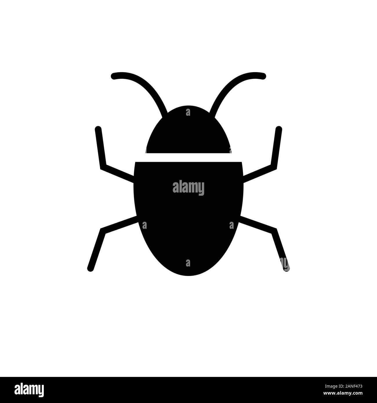 Bug icona vettore isolare su sfondo bianco per progettazione grafica, logo, sito web, social media, mobile app, illustrazione di interfaccia utente Illustrazione Vettoriale