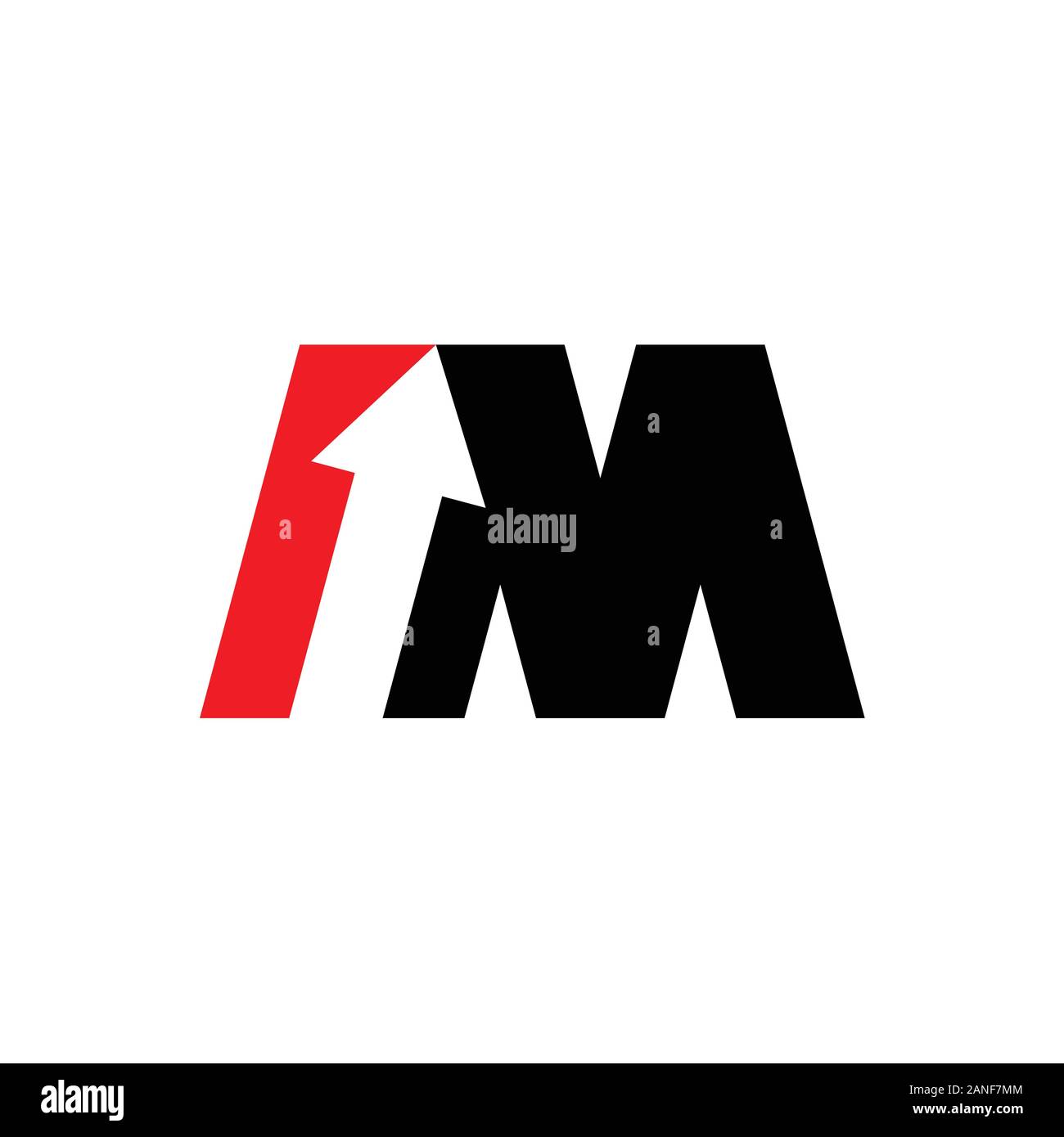 In rapida crescita e Freccia in alto M iniziale Lettermark simbolo vettore Logo Grafico icona del modello di progettazione Illustrazione Vettoriale
