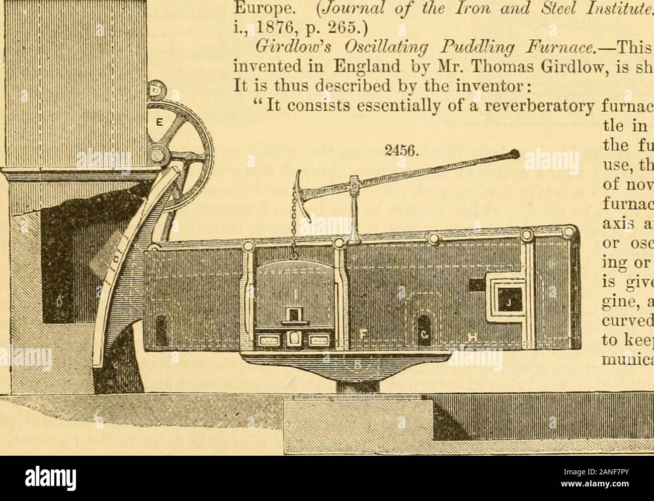 Appletons' encyclopaedia - Wikizionario di meccanica applicata: un dizionario di ingegneria meccanica e le arti meccaniche . 9 726 il ferro ottenuto è stato detto di essere superiore a quella che si ottiene da un comune forno di copertura, eil spreco di ferro era molto meno. I prezzi di costo prese dai libri ha dimostrato una differenza a favore del forno Pernot come confrontato con il vecchio sistema di circa 40 franchi per tonnellata di 1.000 chilogrammi.Il forno è stato abbastanza ampiamente adottato sul continente ofEurope. (Ufficiale del ferro e acciaio Istituto., i., 1874, p. 143;i., 1876, p. 265.) Girdlow^s oscillante pelliccia di copertura Foto Stock