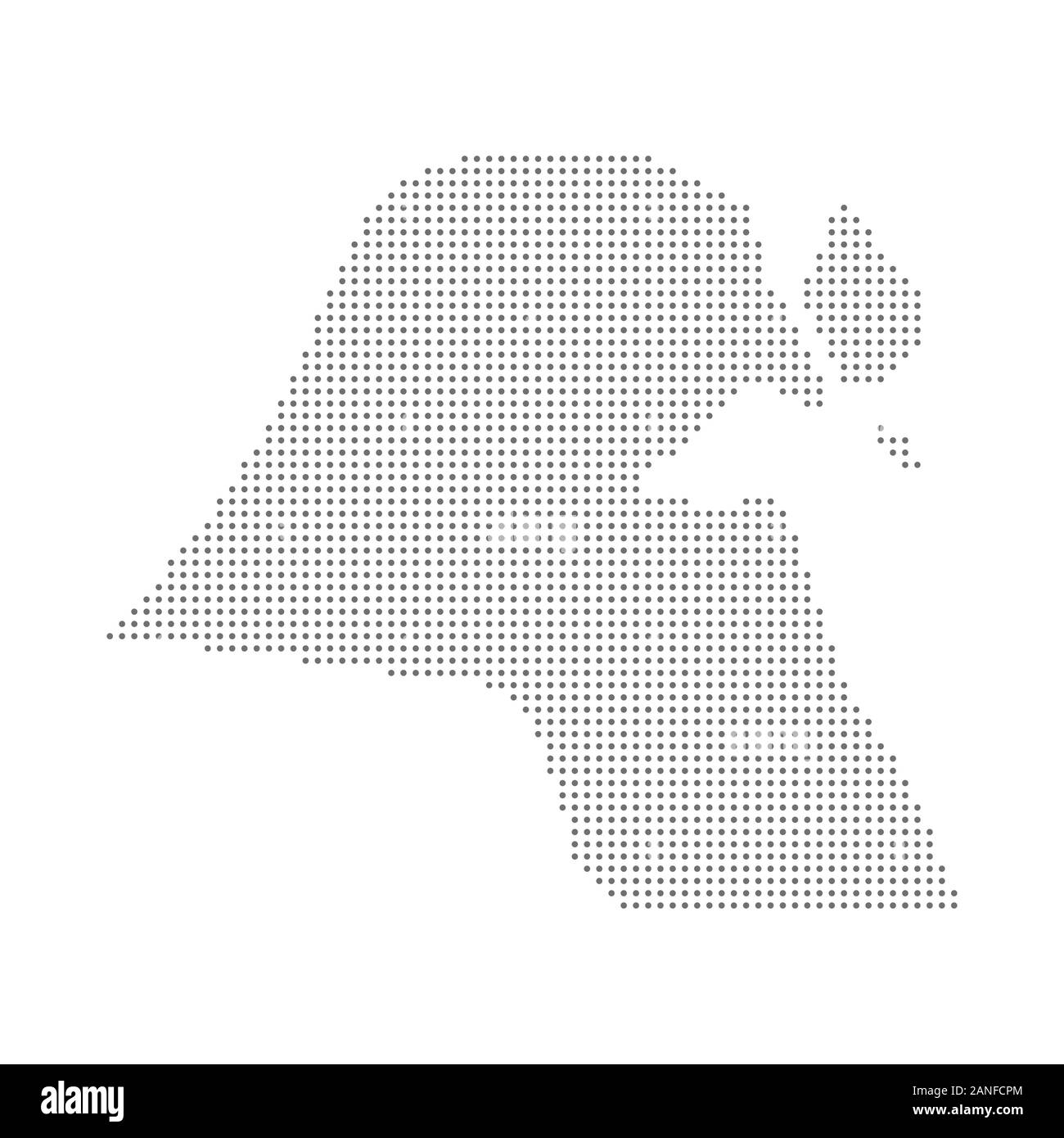 Mappa di Kuwait vettore sfondo tratteggiato. Illustrazione Vettoriale