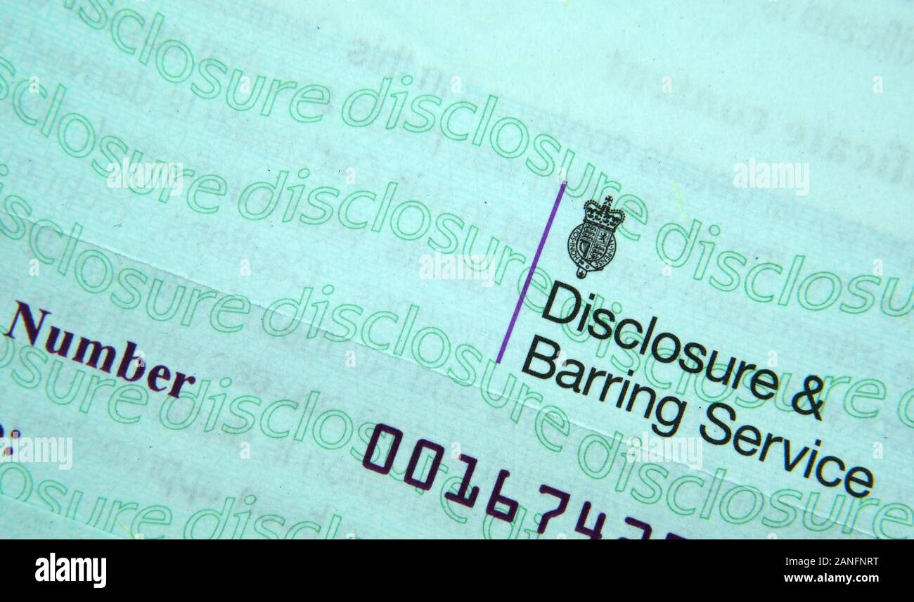 Descrizione & Servizio di blocco certificato. Controllare DBS nel Regno Unito impedisce inadatto persone dal lavoro con i gruppi vulnerabili, compresi i bambini. Foto Stock