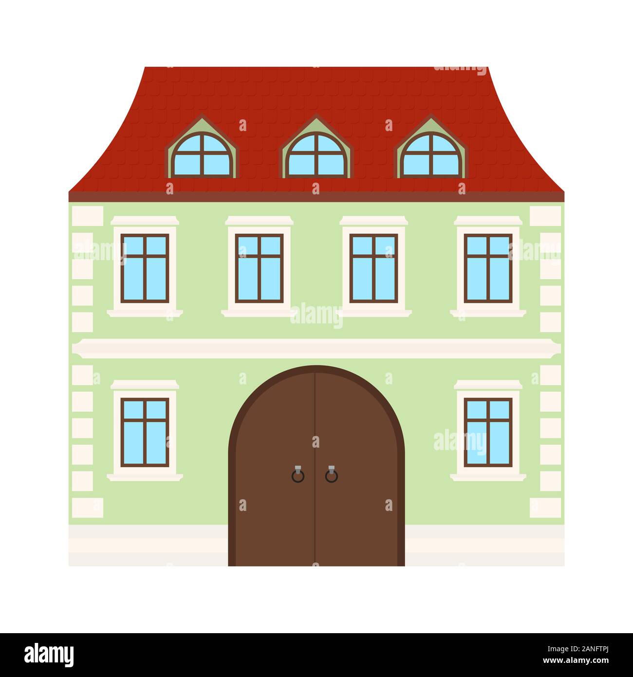 Casa colorati. A due piani edificio residenziale Illustrazione Vettoriale