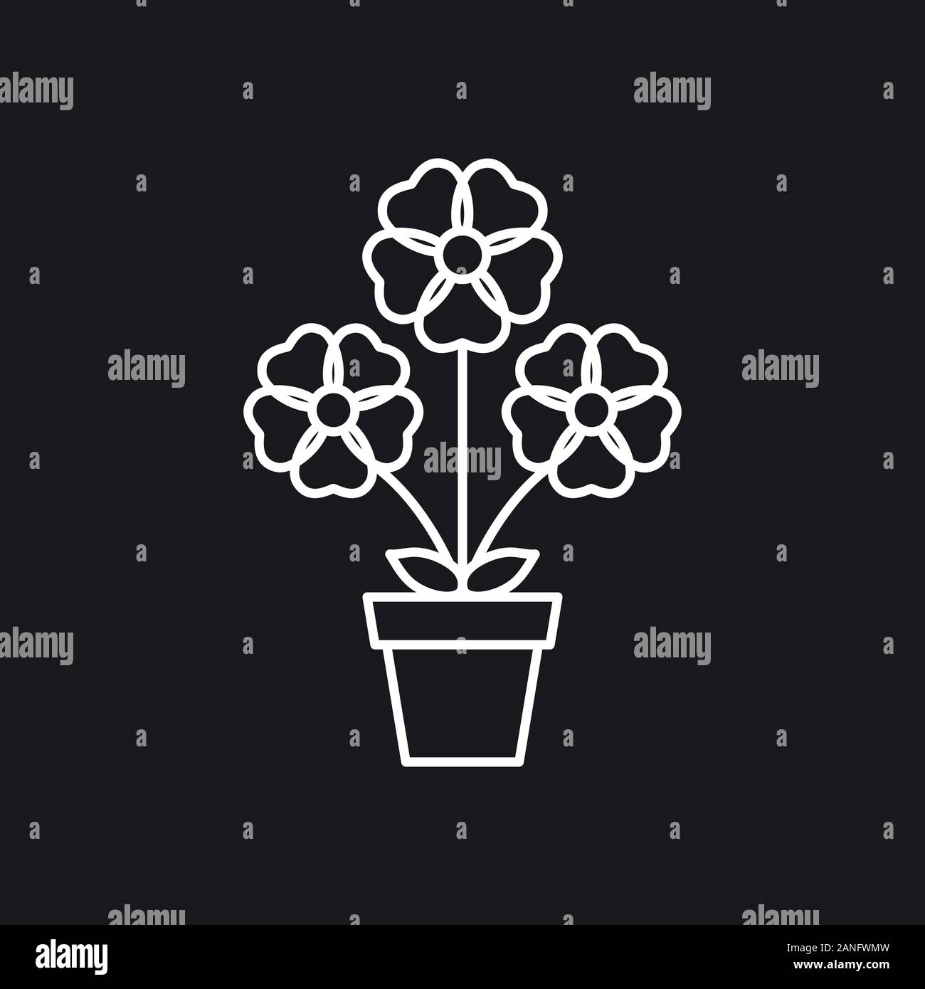 Vaso di fiori icona, vettorializzare piante in vaso, fiore simbolo Illustrazione Vettoriale