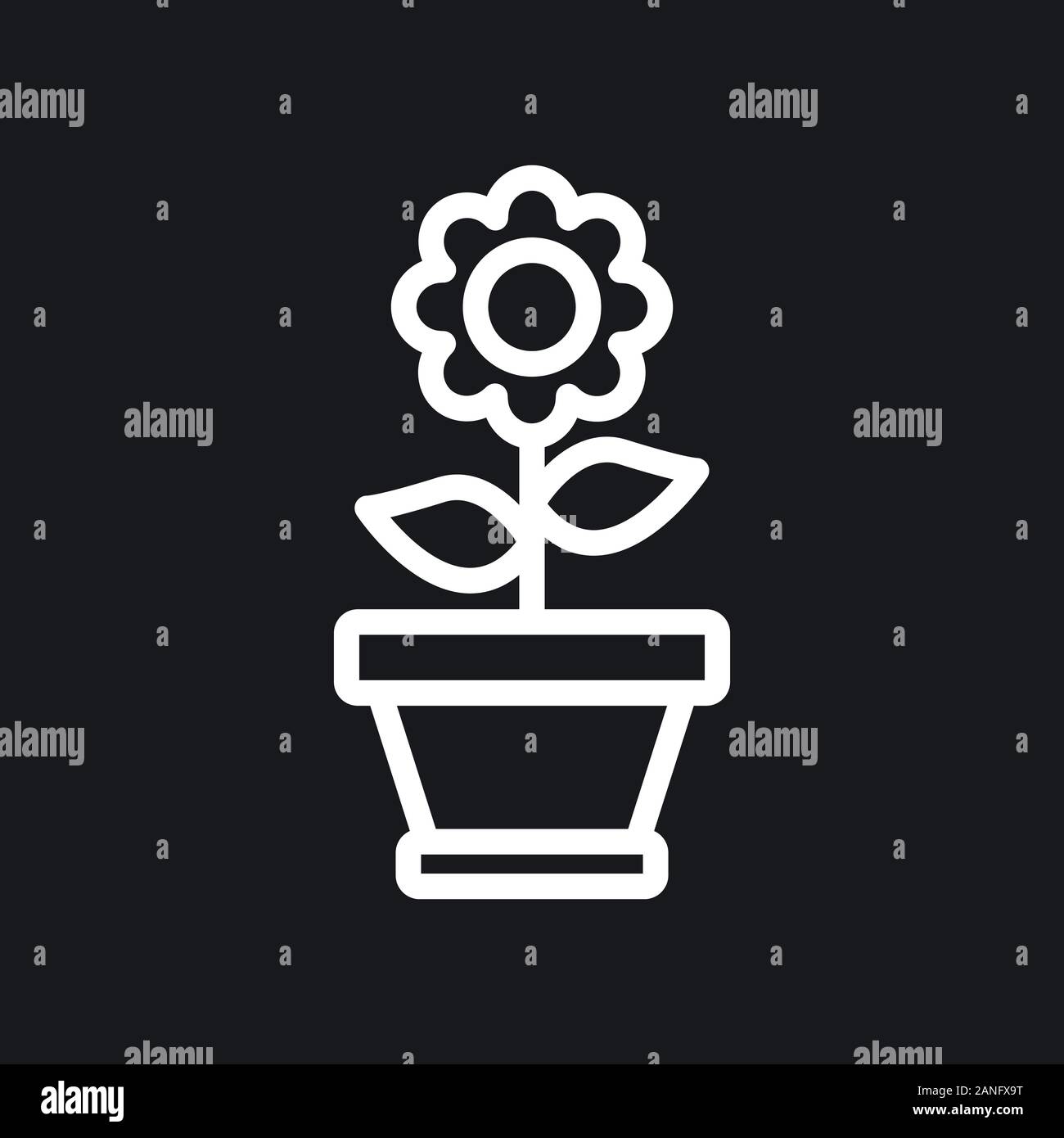 Vaso di fiori icona, vettorializzare piante in vaso, fiore simbolo Illustrazione Vettoriale