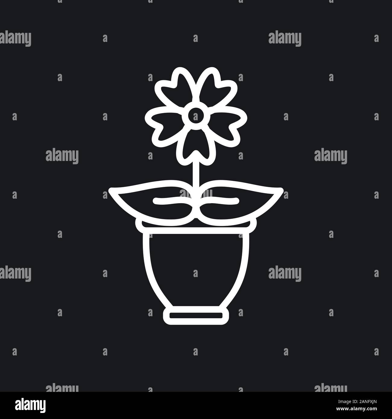 Vaso di fiori icona, vettorializzare piante in vaso, fiore simbolo Illustrazione Vettoriale